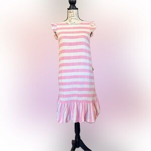 Nola Couture Pink and White Striped Dress